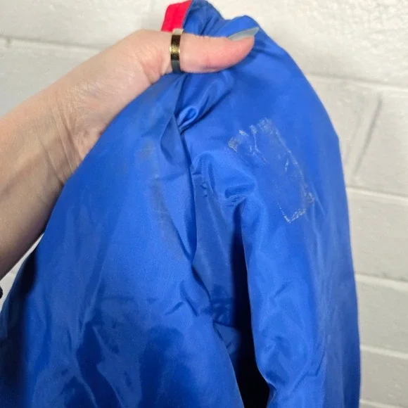 Vtg Oakton Weather Breaker Jacket Mens XL Tall Red Blue Reversible 80s 90s Retro - Picture 11 of 14